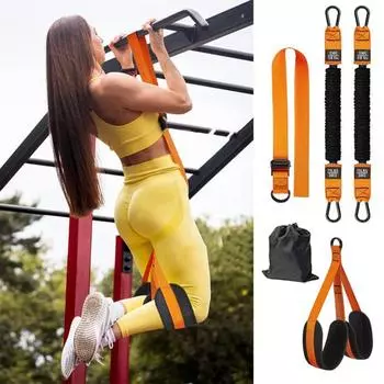 Подтягивающая лента для подтягиваний, регулируемая длина, тренировка мышц, 75-225 фунтов, прочная лента сопротивления, фитнес-оборудование чёрный