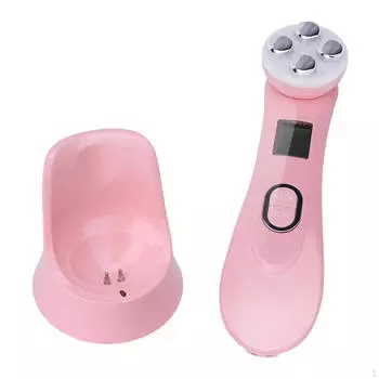 Подтягивающий лифтинговый аппарат RF Beauty Device Led Massager для удаления морщин и укрепления лица чёрный