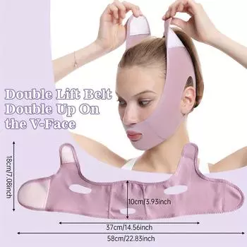 Подтягивающий пояс для лица V-Line, охлаждающий ремень для сна, маска для подбородка Chin Up от двойного подбородка, укрепляющая и подтягивающая кожу, без запаха, с резинкой для сна фиолетовый