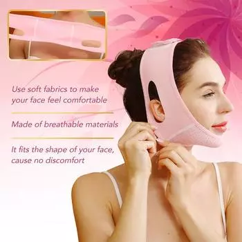 Подтяжка лица, бандаж для похудения, V-образный пояс для подтяжки щек, подтяжка лица, массажеры для подтяжки челюсти и лица розовый