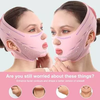 Подтяжка лица с помощью массажа Sleep Face V Shape Facial Slimming Band Relaxation Shape Lift Reduce Double Chorbridge Face Thinning Band Massage one size