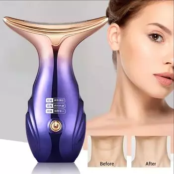 Подтяжка лица, шеи, лица, глаз, массажер, устройство для похудения лица, EMS, аппарат для фототерапии кожи, против старения, уменьшение вдвое