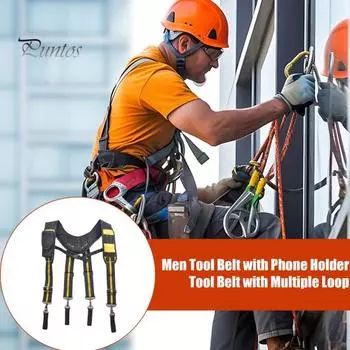 Подтяжки для рабочего инструмента, пояс для строительного инструмента электрика с регулируемыми ремнями и съемным держателем для карандашей для телефона, снижают стресс на открытом воздухе D