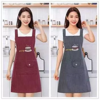 Подтяжки из хлопка и льна Фартук из хлопка Кухонный нагрудник Фартук с защитой от масла Носите фартук задом наперед