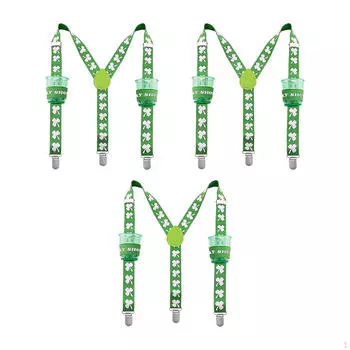 Подтяжки ко Дню Святого Патрика, аксессуары для Святых, застежка на Y-образной подтяжке для свадьбы в стиле рейв