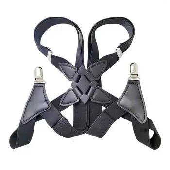 Подтяжки Мужские Широкие Регулируемые Четыре Клипса X- Назад Эластичные Подтяжки Подтяжки