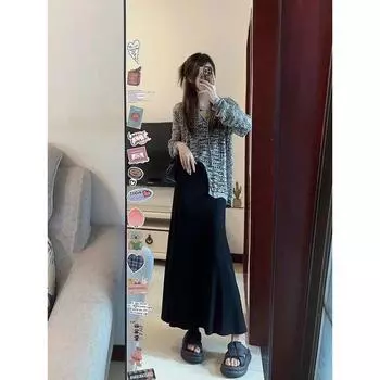Подтяжки Платье Носить Комплект из двух предметов Пакет Трикотаж Black Strap Dress M [Recommendation 90/52.50kg]]