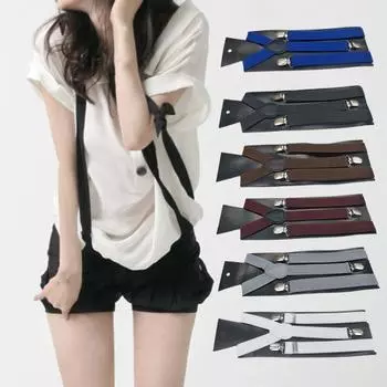 Подтяжки унисекс на эластичном ремне с Y-образной спинкой, однотонные нескользящие подтяжки для свадебного костюма, регулируемый ремень, вечерние повседневные аксессуары вино красного