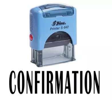 ПОДТВЕРЖДЕНИЕ Самостоятельная чернильная резиновая печать Офисная стационарная индивидуальная блестящая печать Impression Area 14 mm x 38 mm чёрный