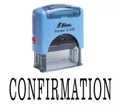 ПОДТВЕРЖДЕНИЕ Самостоятельная резиновая печать на заказ Блестящая офисная стационарная печать Impression Area 14 mm x 38 mm чёрный