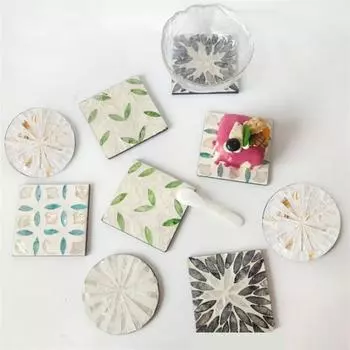 Подушечка для чашки для напитков Нескользящая подушечка для кофейной чашки Квадратная круглая мозаичная теплоизоляционная подушка