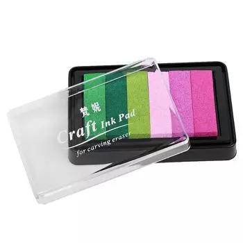 Подушечка для чернил, корейские канцелярские принадлежности, поделки, поделки, бумага, ткань, дерево, красочная радуга 9.5*6*2cm