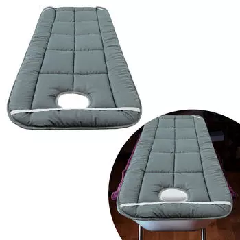 Подушечка для массажного стола 27,56 x 72,83 дюйма, мягкая и удобная, с резинками, отверстием для лица серый