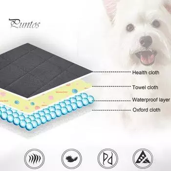 Подушечка для мочи для домашних животных, машинная стирка, водопоглощающий противоскользящий герметичный водонепроницаемый многоразовый коврик для приучения к горшку для щенков собак, коврик для родов, товары для домашних животных S темно-серого