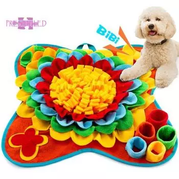 Подушечка для обнюхивания домашних животных, мягкая, устойчивая к разрывам, коврик для носа со звуком - дозатор лакомств красный