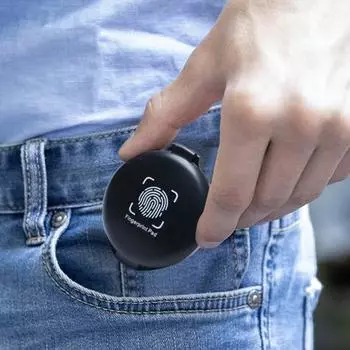 Подушечка для отпечатков пальцев с чернилами для отпечатков пальцев Водонепроницаемая компактная портативная портативная идентификация отпечатков пальцев Черная подушечка для чернил для печати чёрный