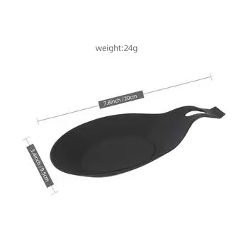 Подушечка для суповой ложки, легко моющаяся подушечка из ТПЭ для кухонной утвари, подставка для ложки, теплоизоляционная подушечка для ложки, подушечка для соусника, подставка для ложки чёрный