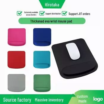 Подушечка для запястья из губки EVA: Утолщенный однотонный большой квадратный коврик для мыши 21g темно-синий