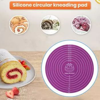 Подушечка широкого применения, нескользящая, антипригарная, доступная для пищевых продуктов, силиконовая линия, весы, раскатывающее тесто, домашнее тесто фиолетовый
