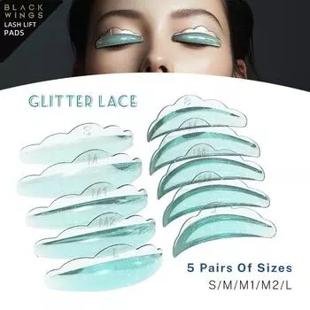 Blackwings 5 пар силиконовых подушечек для завивки ресниц, подушечки для завивки ресниц, с таблицей размеров, гипоаллергенные многоразовые аксессуары