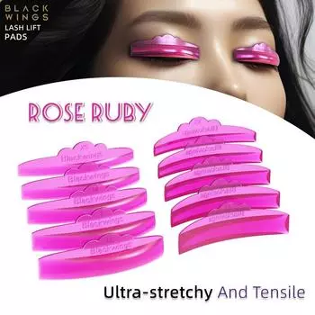 Blackwings 5 пар силиконовых подушечек для завивки ресниц, подушечки для завивки ресниц, с таблицей размеров, гипоаллергенные многоразовые аксессуары 6pairs красный