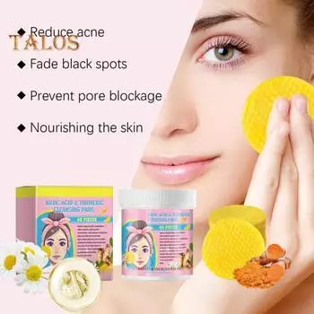 Подушечки с койевой кислотой и куркумой для глубокого очищения и балансировки кожи Отшелушивающие подушечки с кремом из куркумы Подушечки с койевой кислотой и куркумой для всех типов кожи A