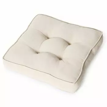 Подушка Baibu Home Zabuton, стильная хлопковая толстая подушка для стула 7 см, квадратная подушка Zabuton, милая напольная подушка 40 см, все сезоны 100% бежевый