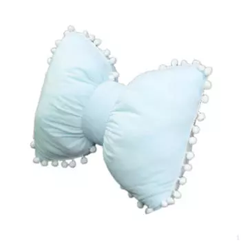 Подушка-бантик для подголовника автомобиля, симпатичная плюшевая подушка для шеи из полипропилена и хлопка для офисного кресла синий