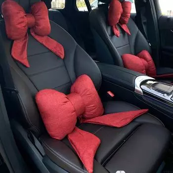 Подушка-бантик для салона автомобиля, летняя, для поддержки головы и талии в любое время года. Универсальный автомобильный аксессуар для комфорта и украшения. Headrest Single Four Seasons
