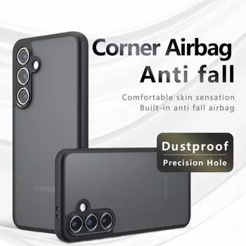 Подушка безопасности суперзащита мягкий TPU+PC прозрачный матовый чехол для задней крышки для Samsung Galaxy S24 FE S24FE 5G телефон чехол For Galaxy S24 FE чистый