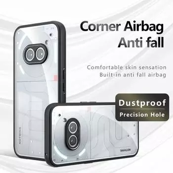 Подушка безопасности, суперзащита, мягкий ТПУ + ПК, прозрачная матовая задняя крышка для телефона Nothing Phone 2A NothingPhone2A 5G, пыленепроницаемый чехол для телефона For Nothing Phone 2A прозрачный