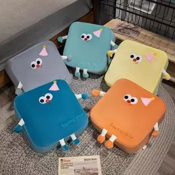 Подушка цвета дофамина для спинки стула, офисный стул для сидячего образа жизни, толстая пукающая подушка для сиденья, плюшевое украшение для комнаты 40cmX40cmX8cm оранжевый