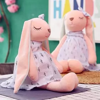 Подушка Цветочная юбка Кролик Мягкая игрушка Длинные уши Кролик Кукла Мягкая кукла Кролик Мягкая кукла Кролик Мягкая кукла 35cm синий