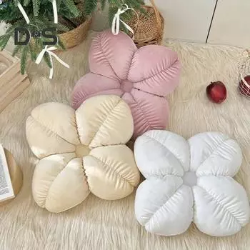 Подушка-цветок, прочная строчка, эластичный полипропиленовый хлопок, наполнитель, поддерживающая многофункциональная декоративная подушка для спальни, гостиной, офиса 40cm светло-зеленый