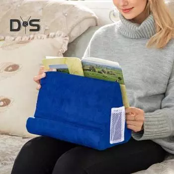 Подушка-держатель для планшета с боковым сетчатым карманом, переносной дорожный офисный стол, кровать, многоугольная подушка для планшета, мягкая подставка для мобильного телефона чёрный