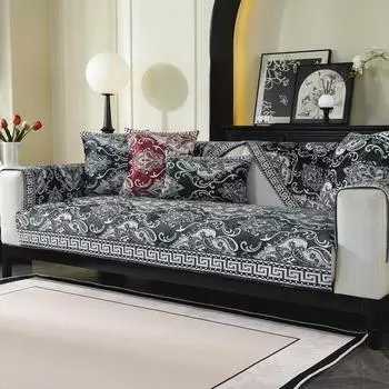 Подушка для американского дивана Four Seasons Universal New High-end Luxury Non-Slip Leather Cover в ретро-европейском стиле 70x70