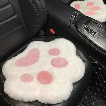 Подушка для автомобиля Four Seasons Universal Cute Cat Paw Car Warm Plush Heating Car Softed Seat Seat Seat Seat Seat
