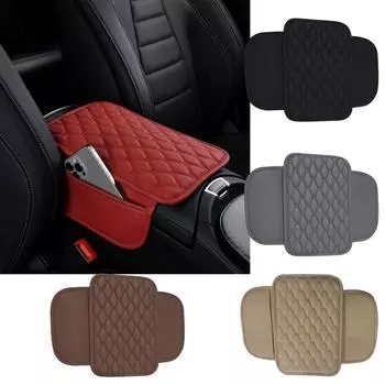 Подушка для центральной консоли автомобиля Подушка для подлокотника автомобиля с боковыми карманами Подушка для подлокотника автомобиля для внедорожника Грузовик Автомобиль Интерьер автомобиля чёрный