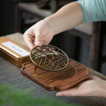 Подушка для чайника, подставка для чашки из натурального бамбука, чайное блюдце, чайный сервиз кунг-фу, журнальный столик для гостиной, китайская чайная комната, принадлежности для церемонии