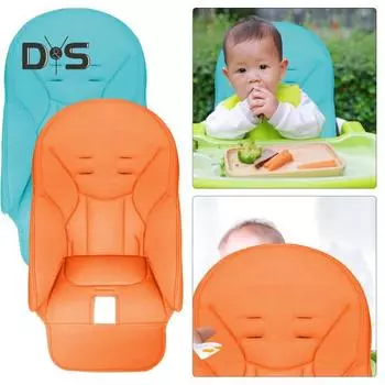Подушка для детского стульчика, сменный чехол из искусственной кожи для стула для ресторана, нескользящий чехол для сиденья стульчика для малышей оранжевый
