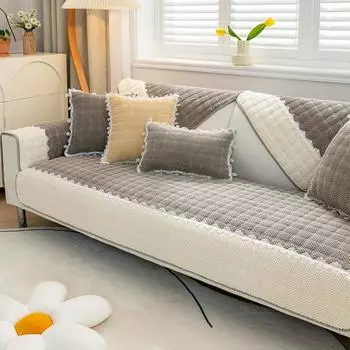 Подушка для дивана, бархатная, универсальная плюшевая подушка на четыре сезона, нескользящий чехол для дивана, тканевый чехол на спинку, зима 70*70cm