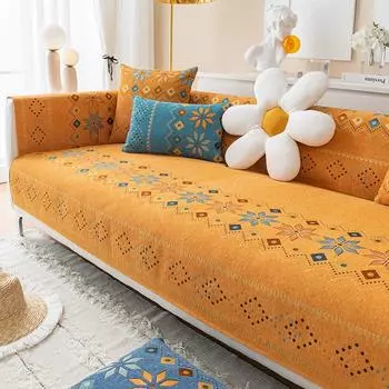 Подушка для дивана Bohemia из шенилла, нескользящая подушка для гостиной, чехол для дивана, полотенце, всесезонный пылезащитный чехол для сиденья дивана, чехол для мебели 70x70cm 1pc
