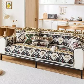 Подушка для дивана Bohemian Chenille All Seasons Universal All-inclusive с нескользящим покрытием для дивана Подушка для спинки 70x70