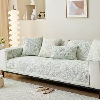 Подушка для дивана, чехол для сиденья дивана из синели, универсальный чехол на четыре сезона, толстый жаккардовый чехол для дивана в стиле ретро, нескользящий коврик 70*70cm
