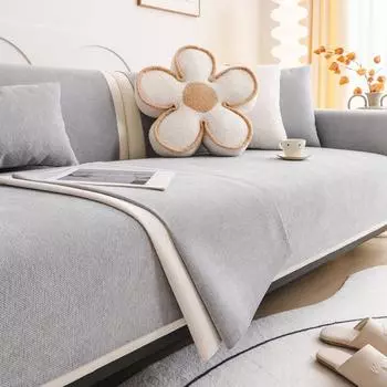 Подушка для дивана, четыре сезона, универсальные нескользящие подушки для сиденья, синель, простой современный однотонный чехол для дивана, тканевый чехол 70*70cm