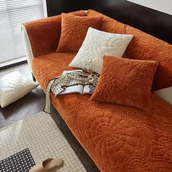 Подушка для дивана, детская плюшевая нескользящая подушка, универсальный чехол на все времена, чехол для спинки, полотенце, простой кожаный диван, все включено, чехол, ткань, зима 70*70cm