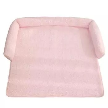 Подушка для дивана для домашних животных с подушкой U-образной формы для зимней теплой кровати для домашних животных для нескольких сцен Warm Fleece - Pink