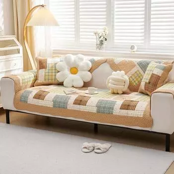 Подушка для дивана Four Seasons Cotton Non-Slip из чистого хлопка, простая современная подушка для осени и зимы, универсальный кожаный чехол для дивана, тканевый чехол 70*70cm