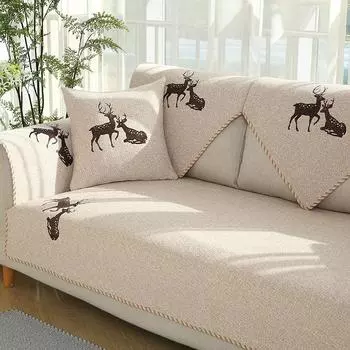 Подушка для дивана Four Seasons, обычная ткань, хлопок, нескользящая, простой современный летний сад, гостиная, хлопково-льняной чехол для дивана, капюшон. 70*70CM