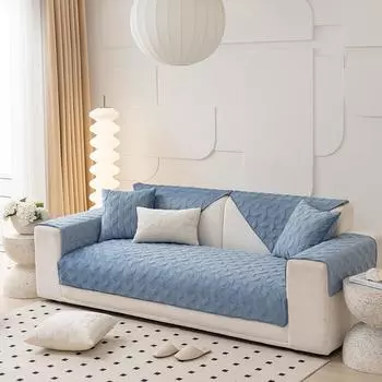 Подушка для дивана Four Seasons Подушка для дивана Нескользящий чехол для дивана Простой однотонный светлый роскошный 70*70cm синий